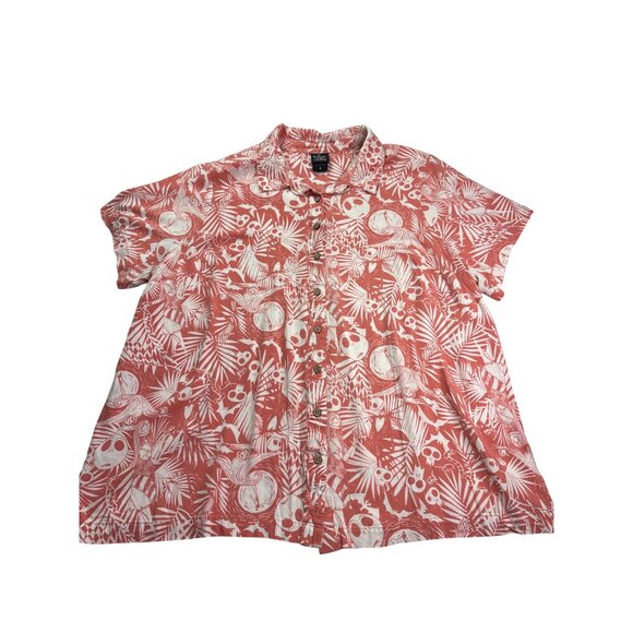 Disney The Nightmare Before Christmas Womens Button Front Hawaiian Top Size 3X - Picture 1 of 8